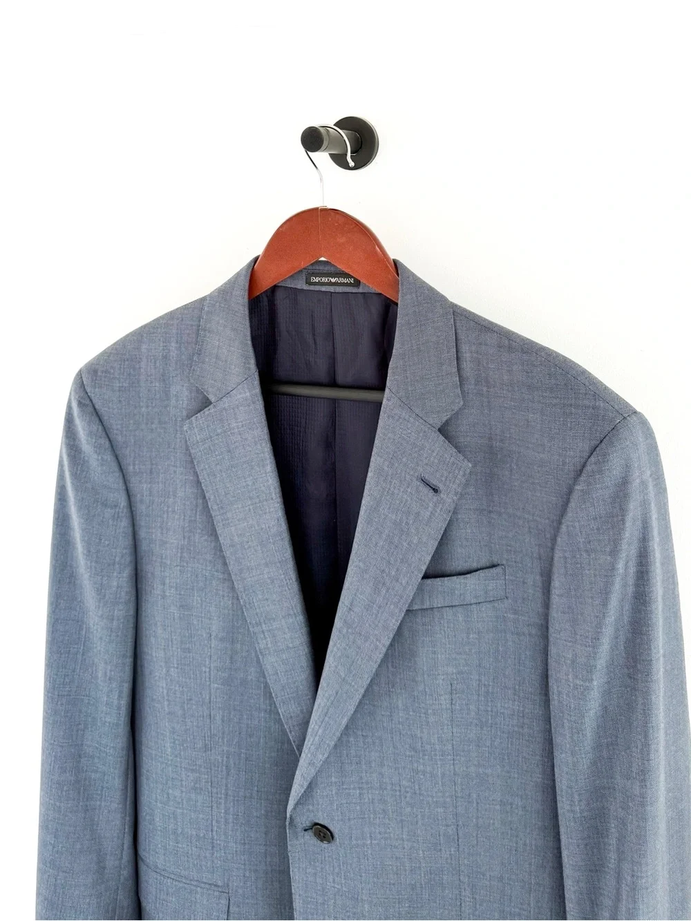NWT New Emporio Armani G-Line Italian Wool Slate Blue Men's Blazer Jacket 42R